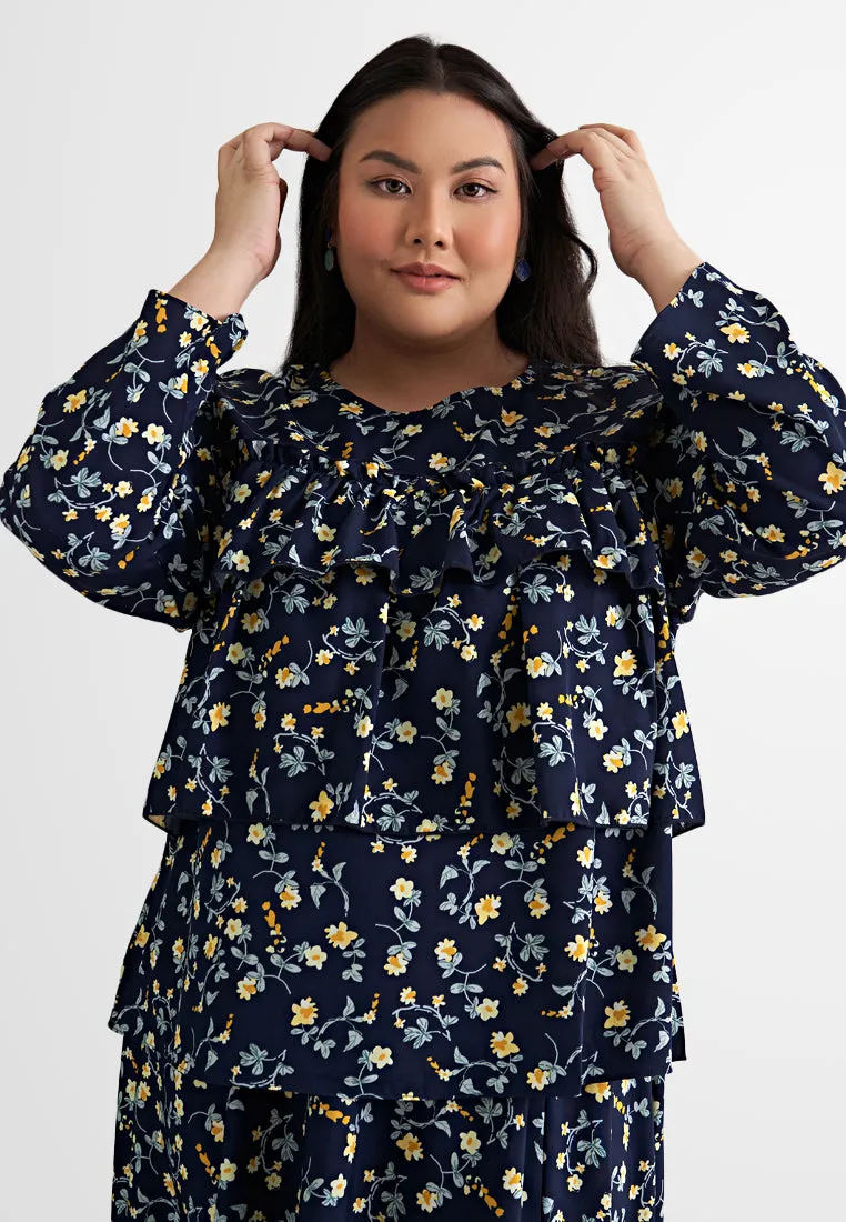 Paxley Floral Layered Ruffle Top