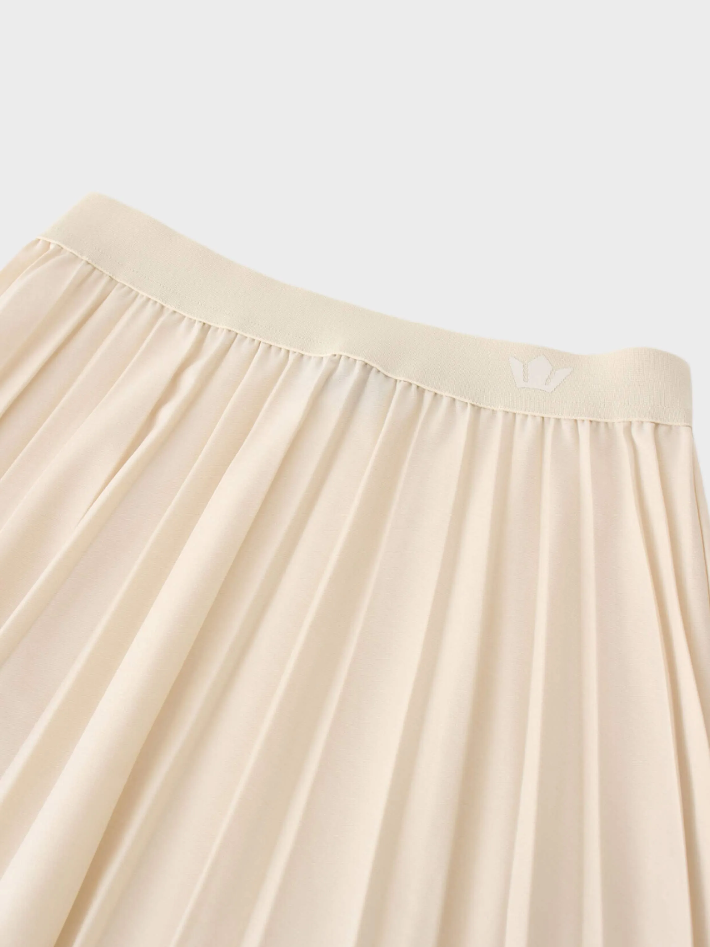 Pleated Skirt 37"-Ivory