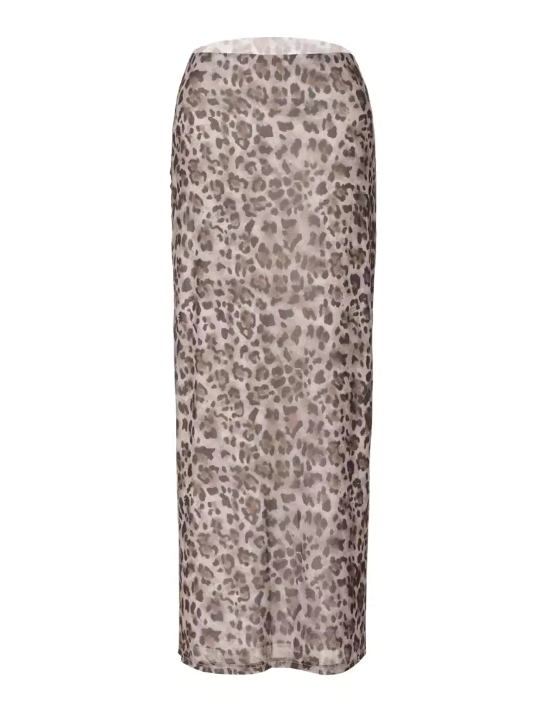 Romy Mesh Leopard Maxi Skirt