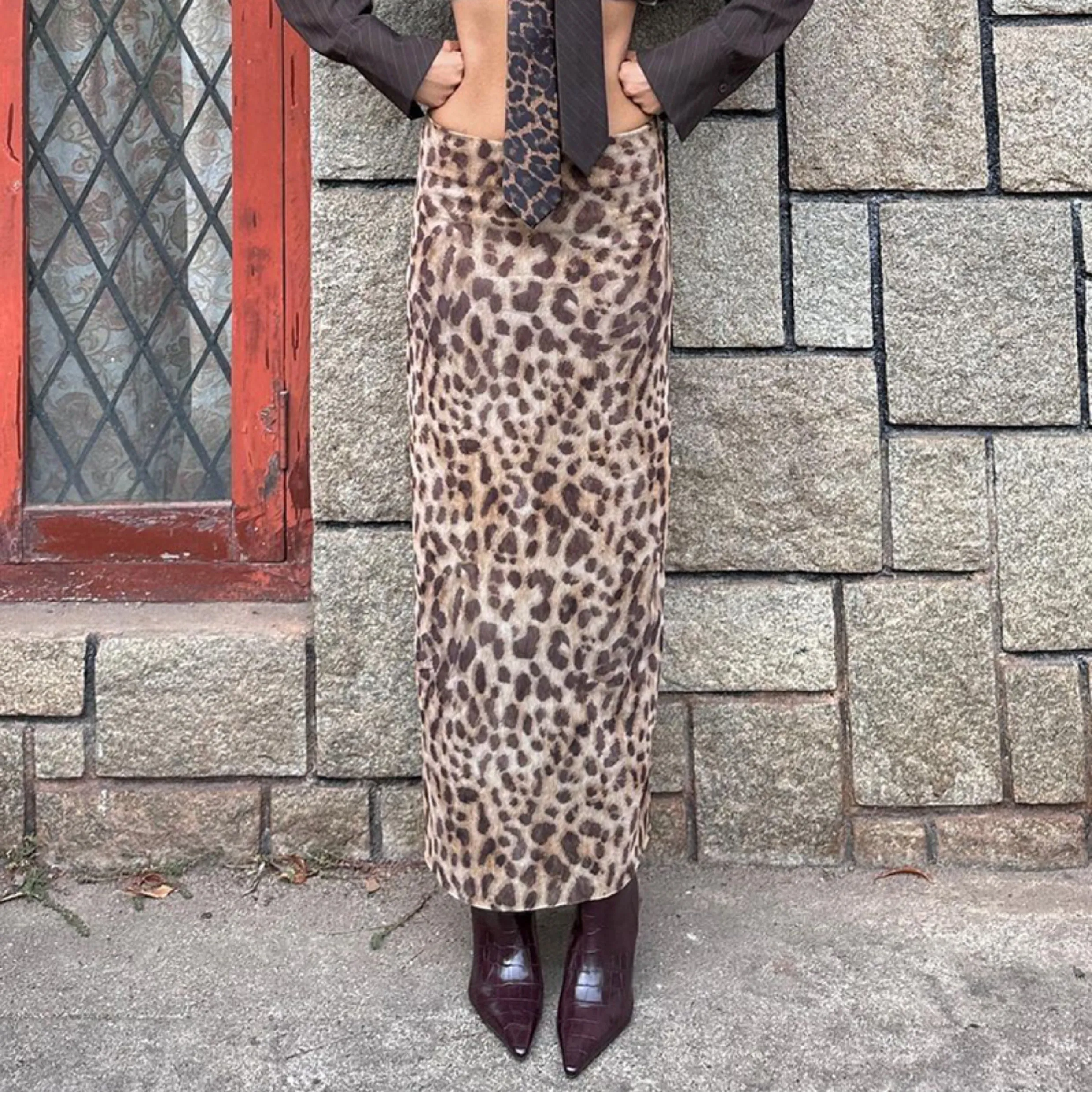 Romy Mesh Leopard Maxi Skirt