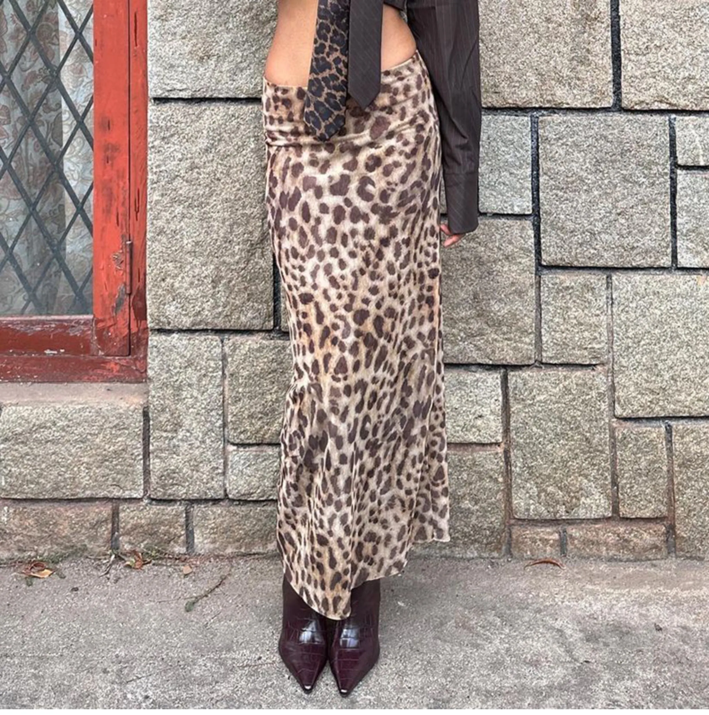 Romy Mesh Leopard Maxi Skirt