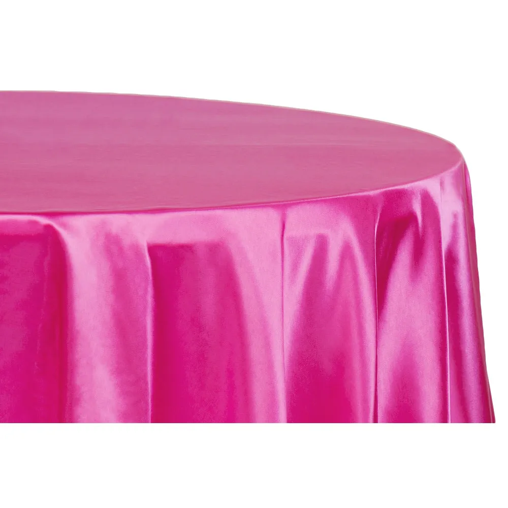 Satin 132" Round Tablecloth - Fuchsia