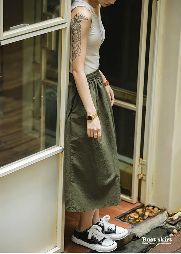 Vintage Casual All-match Bust Skirt