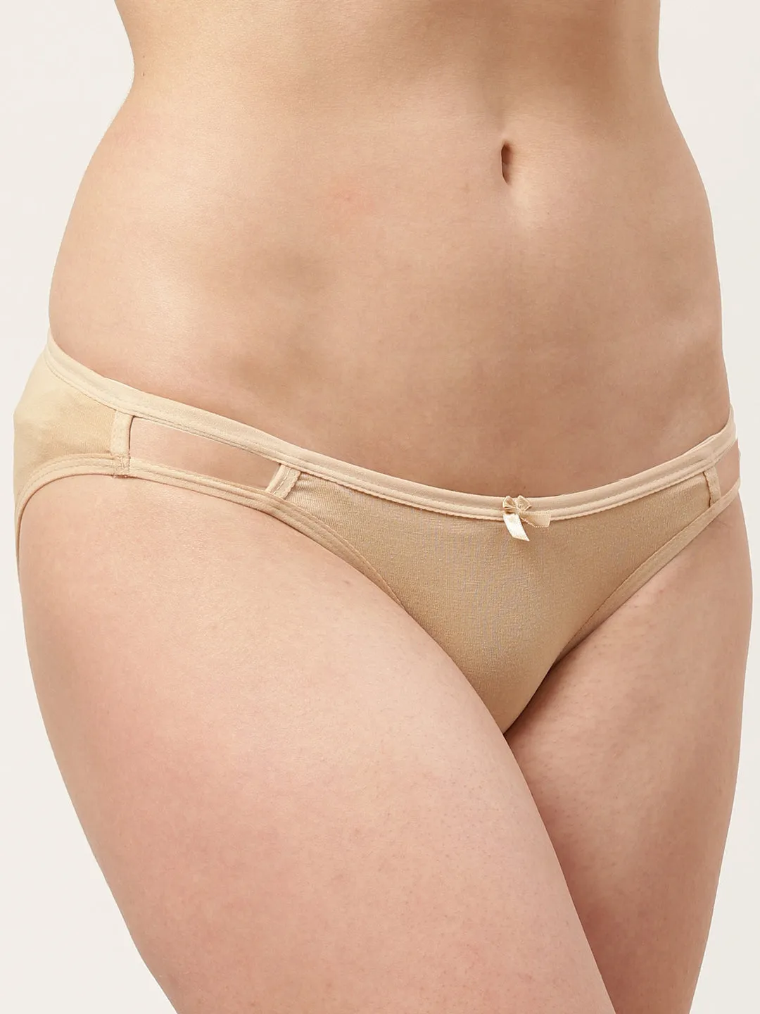 Women’s Solid Nude Mid-Rise Bikini Brief | MARY-skin-1 |